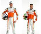 Адриан Сутил и Витантонио Лиуцци, пилоты Scuderia Force India F1